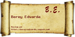 Berey Edvarda névjegykártya